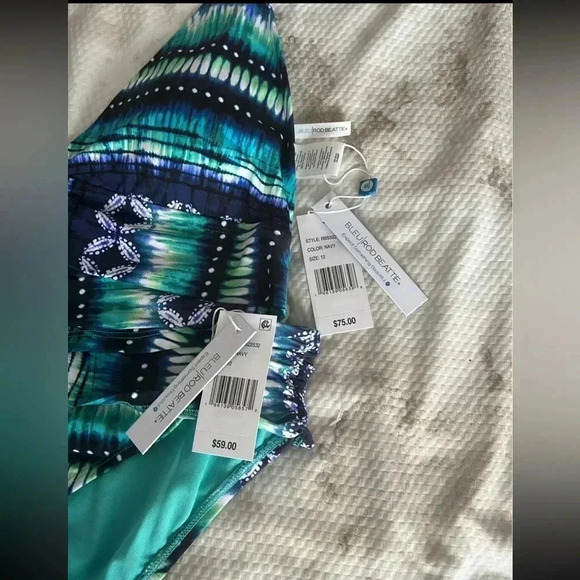 Bleu Rod Beattie Sun, Sea and Sand Lace Up Halter Top and Bikini Bottom Size 12 - Picture 8 of 8